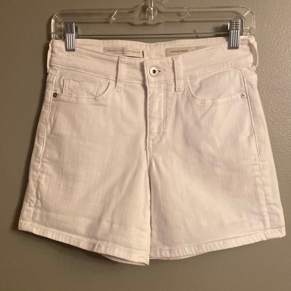 Pilcro and the Letterpress Pants - PILCRO AND THE LETTERPRESS WHITE SHORTS SIZE 25 SLIM BOYFRIEND DISTRESSED DENIM